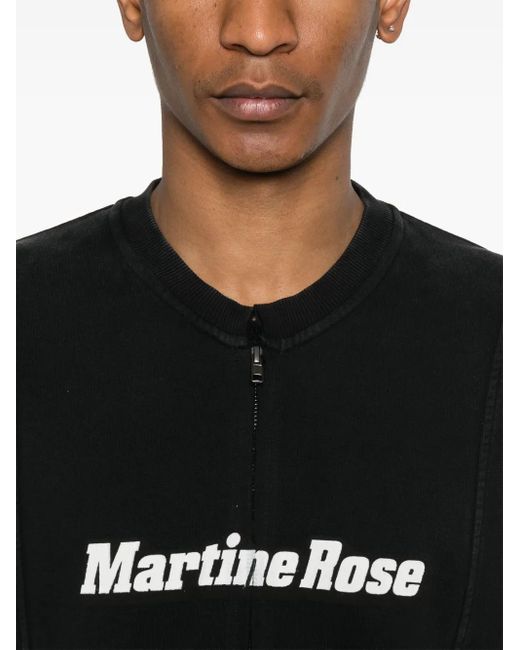 Martine Rose Shrunken Zip-Up Sweatshirt in Black | Lyst