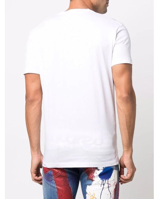 DSquared² White Doodle Face Logo T-shirt for men