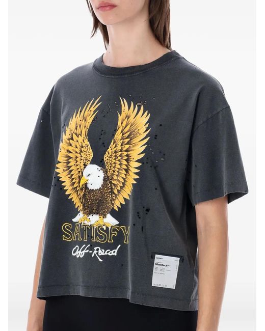 Satisfy Blue Mothtech Eagle-Print T-Shirt