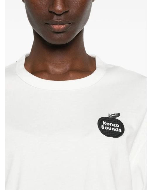 KENZO White T-Shirt Sounds À Broderies