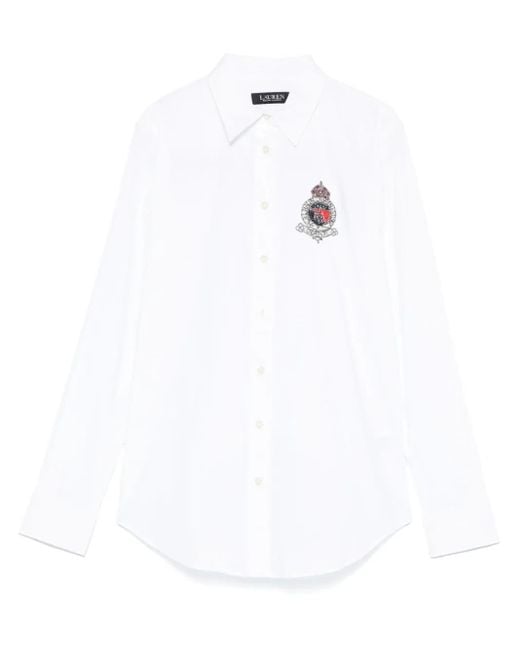 Ralph Lauren White Tailored Long Sleeve Shirt With Classic Collar