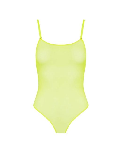 Maison Close Corps À Corps Neon Body Met String-Design in het Yellow