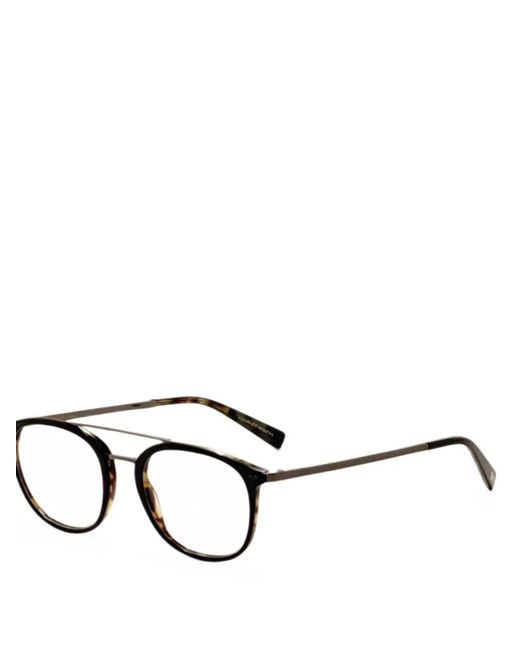 John Varvatos White Round Tortoise-Shell Glasses for men