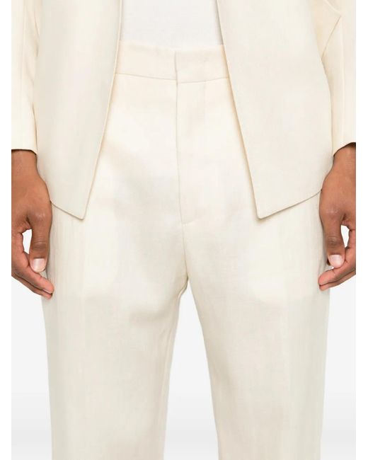 Tagliatore White Pressed-Crease Straight-Leg Trousers for men