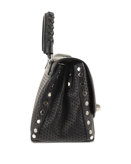 Zanellato Black Baby Postina Venissa Studded Leather Tote Bag