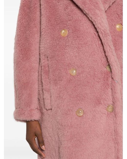Abrigo con doble botonadura Max Mara de color Pink