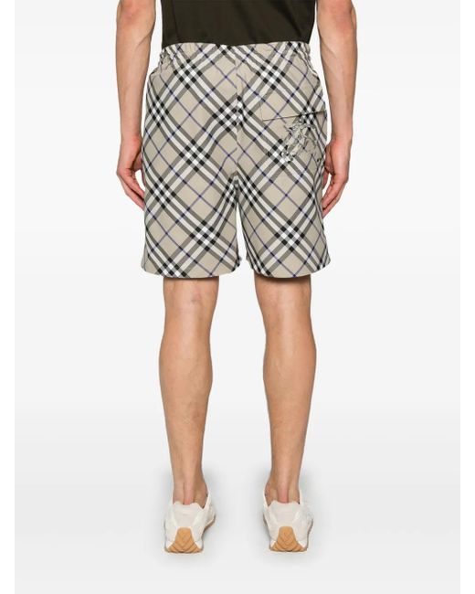 Burberry Gray Check-Pattern Shorts for men