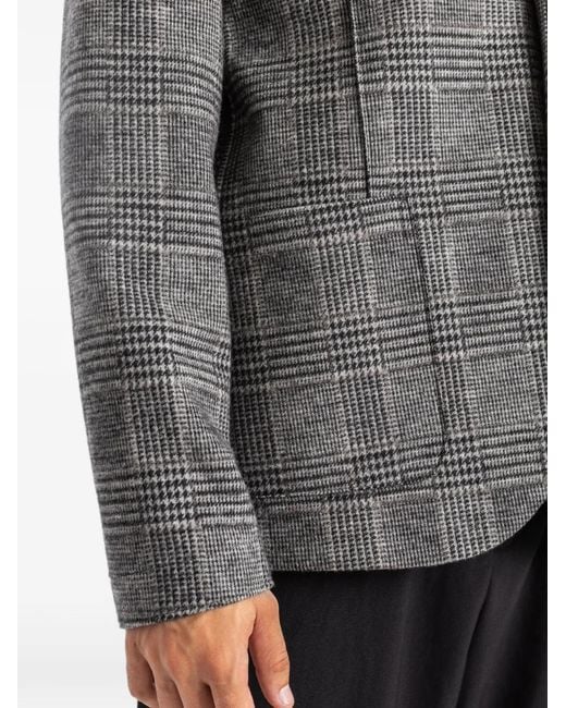 Harris Wharf London Gray Prince Of Wales Check Single-Breasted Blazer for men