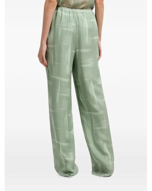 ARMANI EXCHANGE Green Wide-Leg Trousers