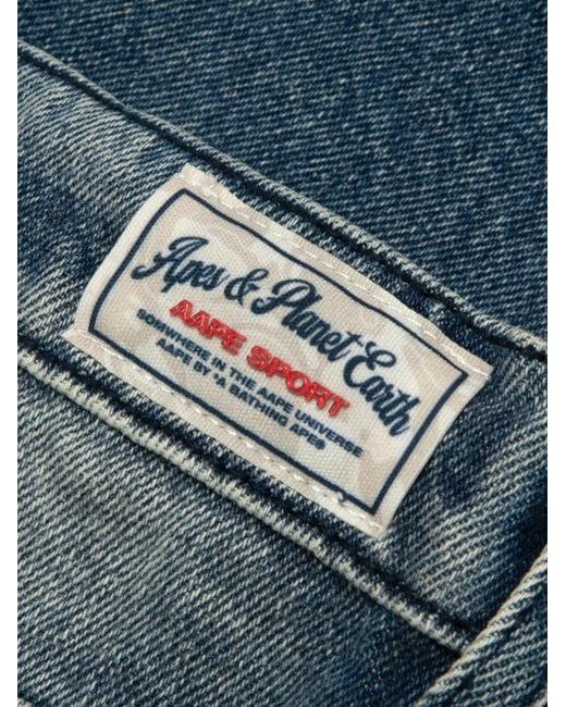 Aape By A Bathing Ape Blue Logo Jeans for men