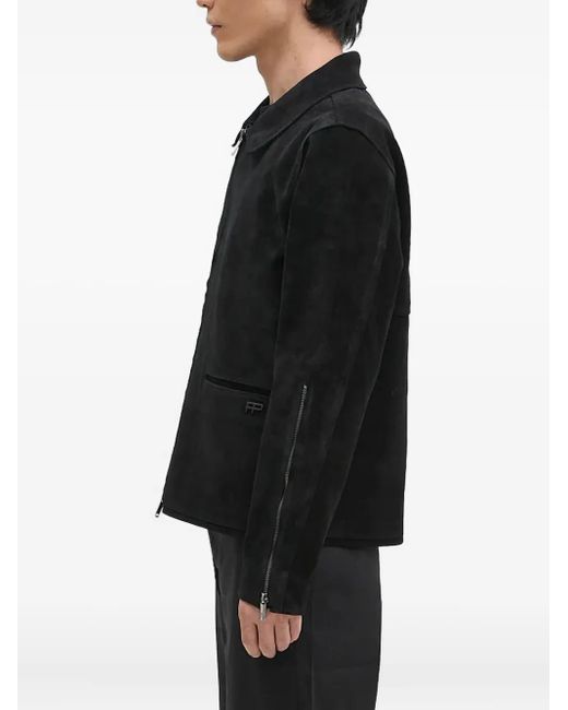 Filling Pieces Black Suede Zip-Front Jacket for men