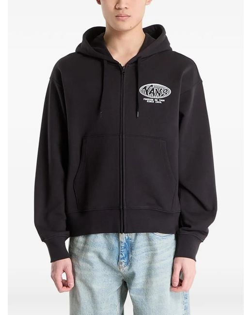 Vans Black Logo-Print Hoodie for men