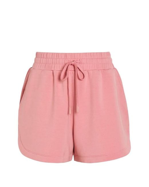 Varley Pink Coulter Drawstring-Waistband Curved-Hem Shorts
