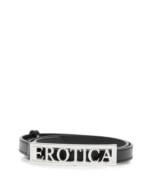Dondup White Logo-Plaque Leather Belt