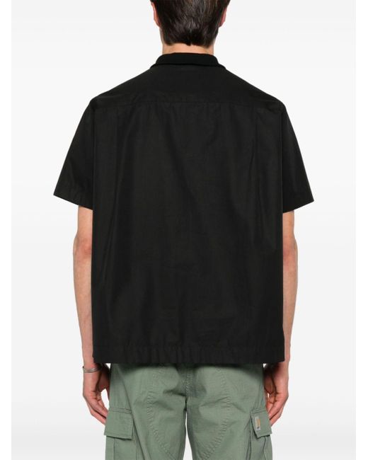 Sacai Black Zipped Polo Shirt for men