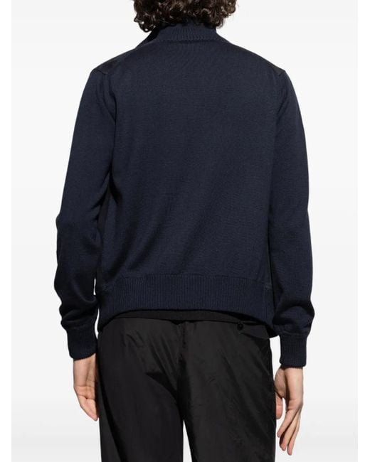 Tom Ford Blue Zip-Front Padded Bomber Jacket for men