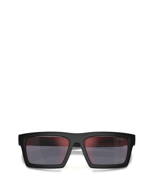 Prada Linea Rossa Gray Rectangle-Frame Sunglasses for men