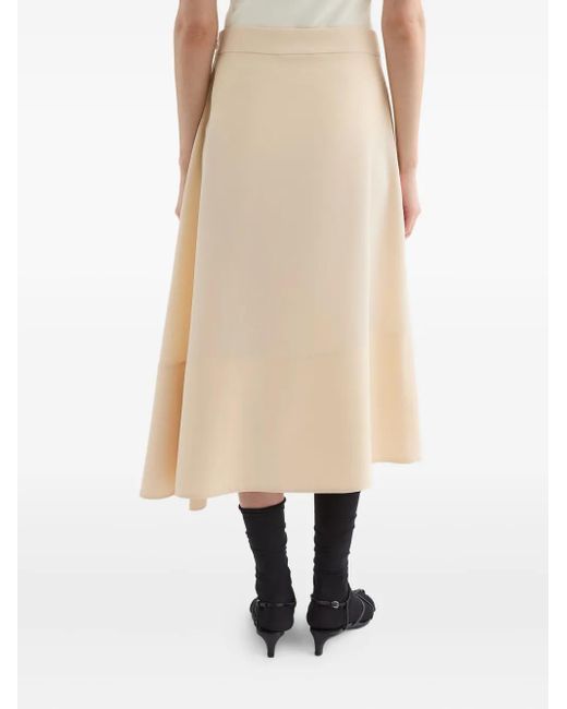 Jil Sander Natural Wool Asymmetric Skirt