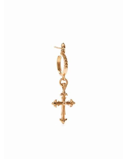 Emanuele Bicocchi White Fleury Cross Charm Single Earring
