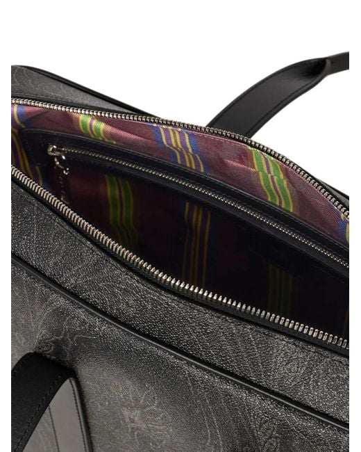 Etro Black Arnica Document Bag for men