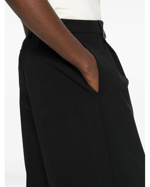 Thelatest Black Belt-Loops Palazzo Pants