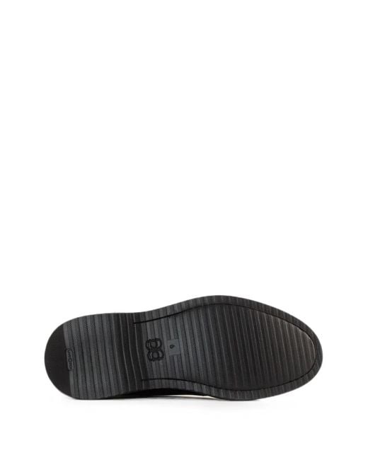 Green George Black Leather Derby Shoes for men