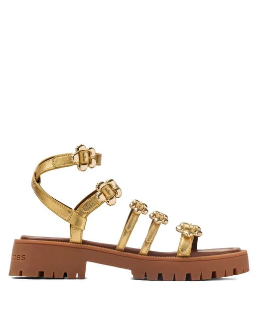 Marc Jacobs Brown The Daisy Metallic Sandals