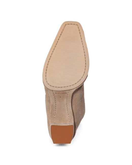 Bernardo Brown Brynn Suede Square-Toe Mules