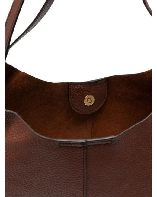 The Bridge Brown Logo-Patch Shoulder Bag