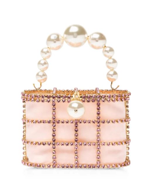 Rosantica Pink Holli Crystal-Embellished Cage Tote Bag