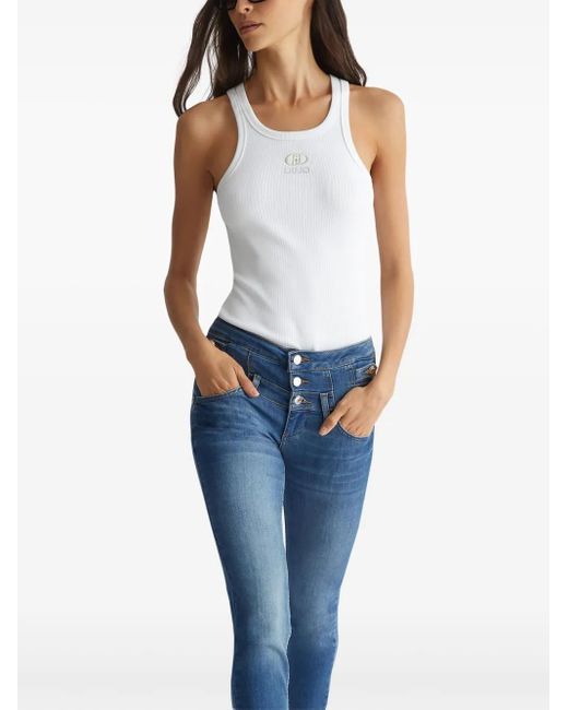 Liu Jo Blue Buttoned Skinny Jeans