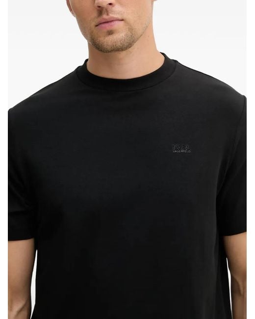 Karl Lagerfeld Black Logo-Print T-Shirt for men