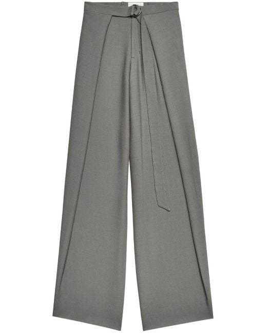 Pantalones anchos con cinturón AMI de color Gray