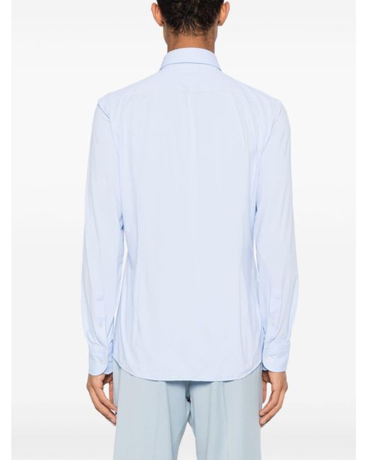 Boss White Spread-collar Jersey Shirt for men