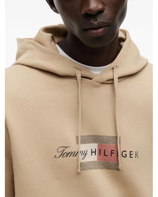 Tommy Hilfiger Natural Logo-Print Drawstring Hoodie for men