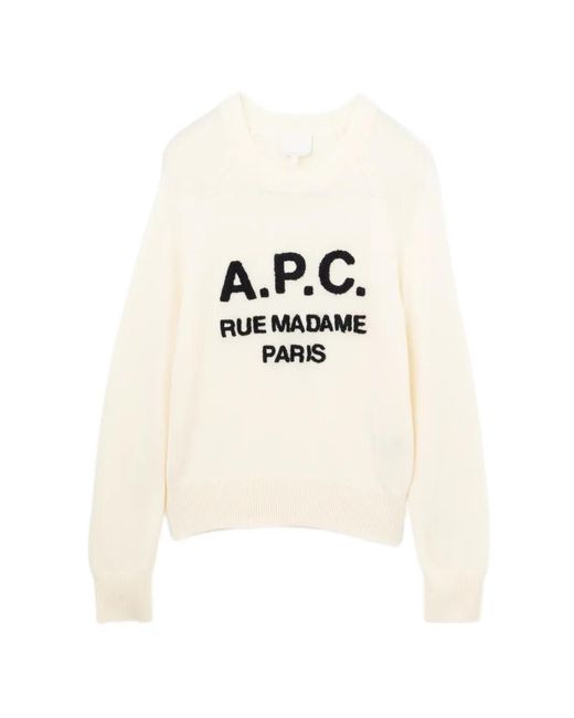 A.P.C. White Cable-Knit Sweater