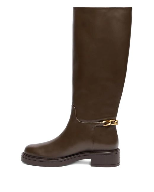Stuart Weitzman Brown 20Mm Soluxe Celia Chain Boots