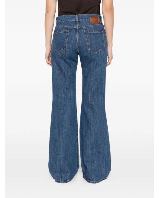 P.A.R.O.S.H. Blue Five-Pocket Flared Jeans