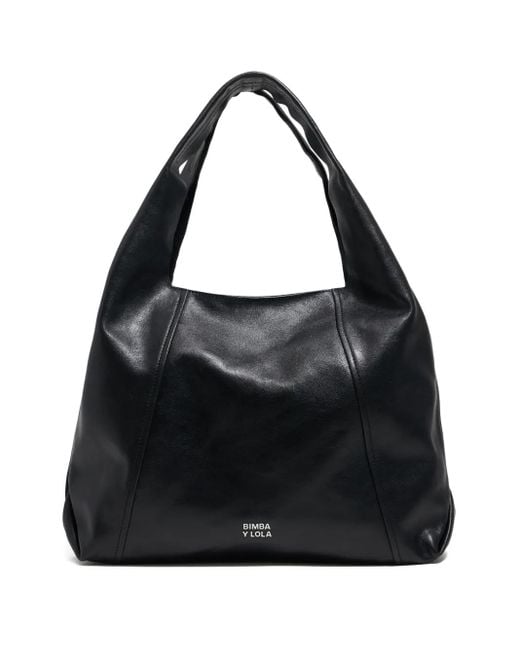 Borsa Tote Paper Grande di Bimba Y Lola in Black