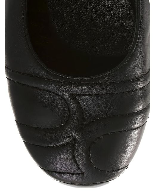 Högl Black Daisy Leather Ballet Flats