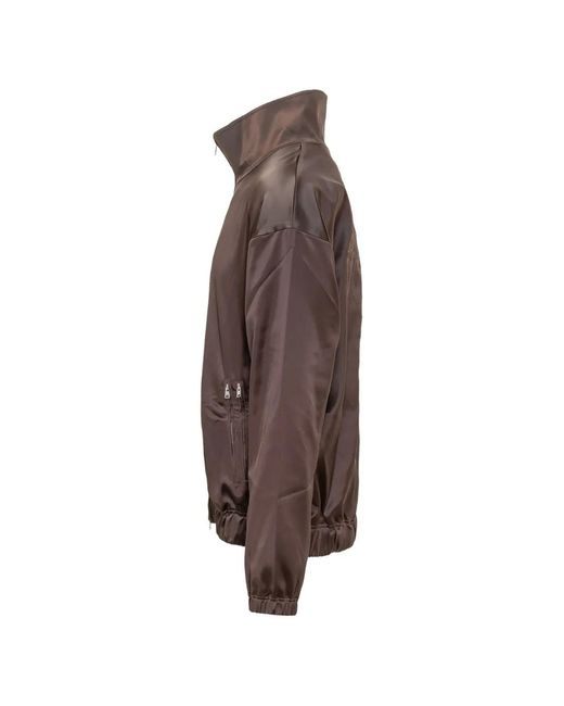 Y-3 Brown High-Neck Bomber Jacket for men