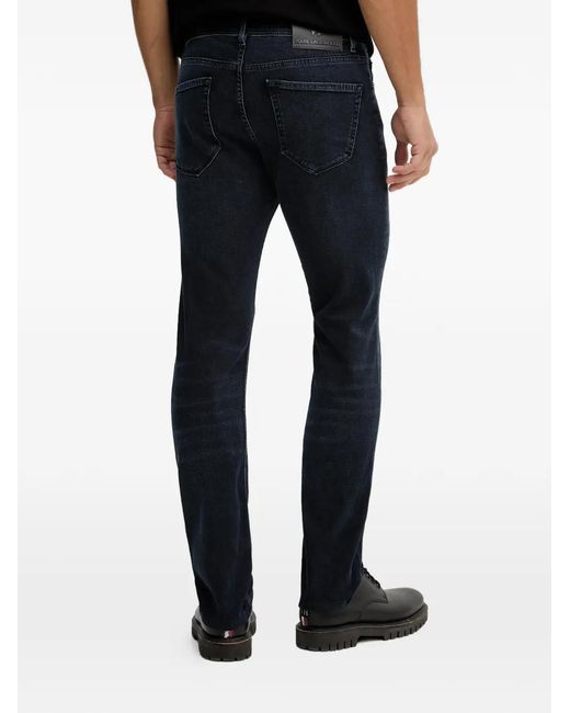 Karl Lagerfeld Blue Logo-Patch Jeans for men