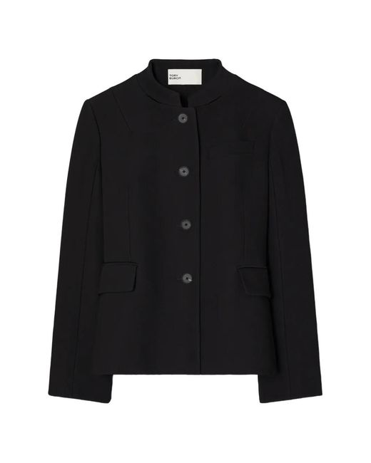 Tory Burch Black Viscose And Cotton Crepe Jacket