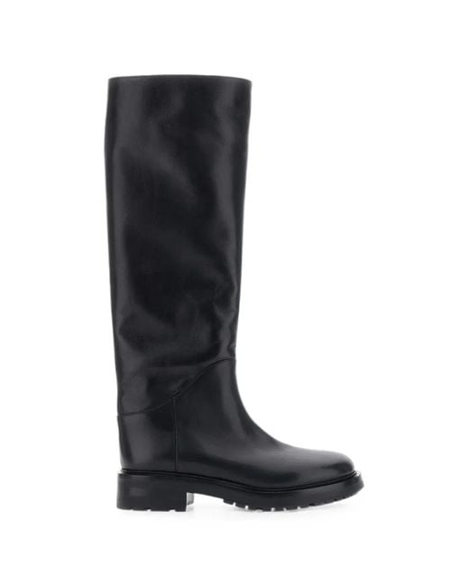 strategia shoes Black Marengo Leather Knee-High Boots