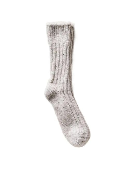 yahae Gray Low-Gauge Ribbed Socks