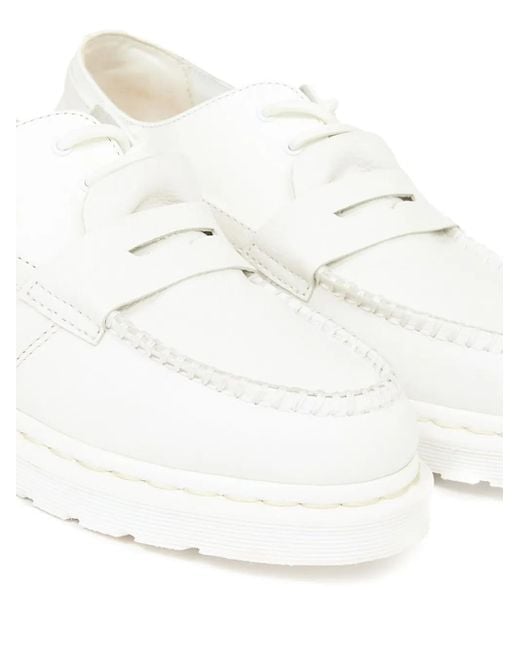 MM6 by Maison Margiela White X Dr Martens Leather Loafers