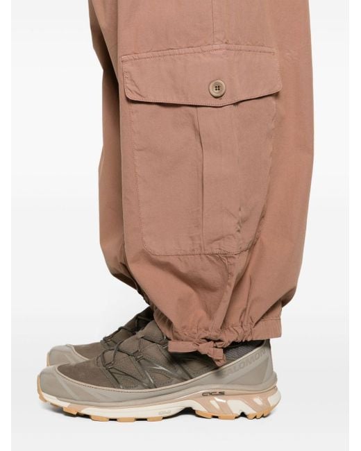 Emporio Armani Brown Straight-leg Cotton Cargo Trousers for men