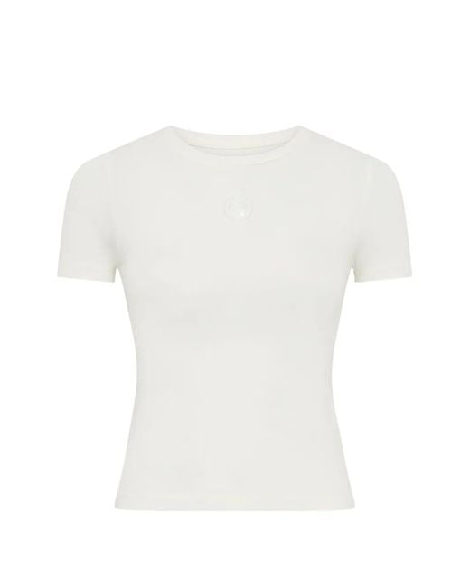 MARINE SERRE White Logo Cotton T-Shirt