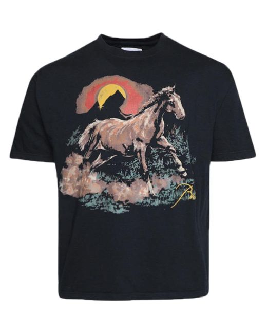 Rhude Santos T-Shirt mit grafischem Print in Black für Herren
