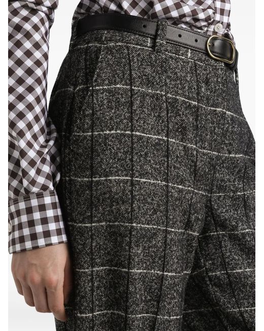Dolce & Gabbana Gray Check-Pattern Trousers